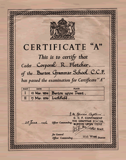 Certificate A